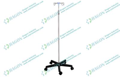 China Hospital Furnitures Five Legs Removable Top Stainless Steel IV Pole with Plastic Base for sale