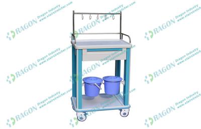 China ABS Noiseless Hospital Furnitures , IV medicine Trolleys with Two Dust Basket for sale