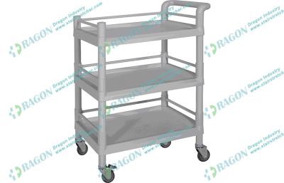 China Orginal ABS Plastic Hospital Furnitures Medical Trolley with Noiseless Castors for sale