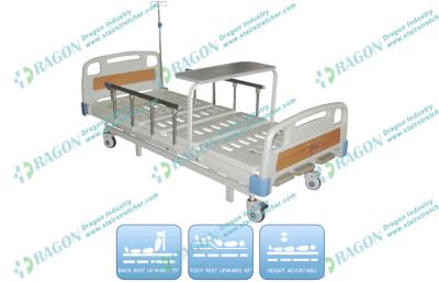 China 5‘’ Castor With Brakes Manual Hospital Bed With Collapsible ABS Side Rails for sale