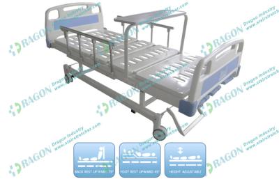 China Luxurious wheels with brake Manual rotating hospital bed with three Function for sale