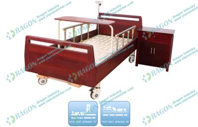 China Collapsible Aluminium alloy handrails Manual Hospital Bed With Bedside cabinet for sale