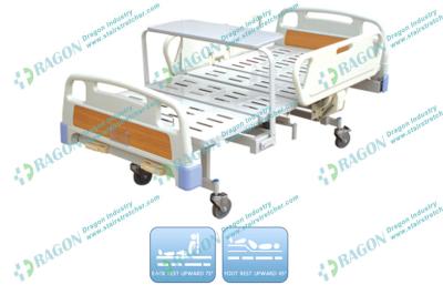 China Cold - rolled Steel medical Manual Hospital Bed With Drainage Hook and Bedside cabinet for sale