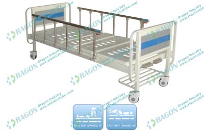 China Two Functions foldable Manual Hospital Bed with sponge or coir fiber mattress for sale