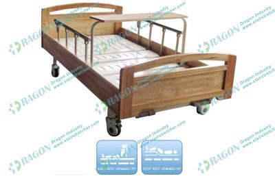 China Cold rolled Steel adjustable Manual Hospital Bed With Wood Detachable Board for sale