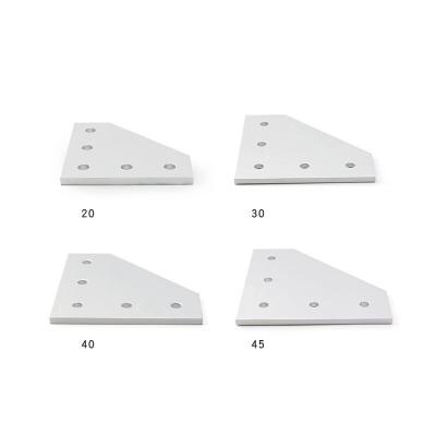 China Aluminum Profile Connector 5 Hole 90 Degree L Shape Outside Corner Joining Bracket Plate For 2020 3030 4040 4545 Series Aluminum Profile for sale