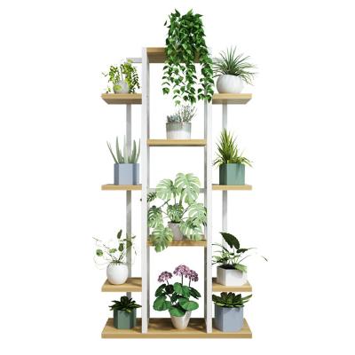 China Flower Stand Modern Minimalist Floor to Ceiling Solid Wood Multi-Layer Solid Wood Home Rack Living Room Balcony Plant Stand for sale