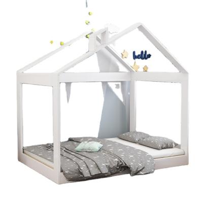 China Modern low price guaranteed quality warm white solid wood bed with kids for sale