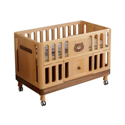 China Modern Customizable Simple Style Furniture Kids Room Multifunctional Solid Wood Baby Crib for sale