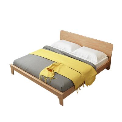 China (Other) Modern Single Adjustable Solid Wood Double Bed Small Apartment Economic Bed for sale