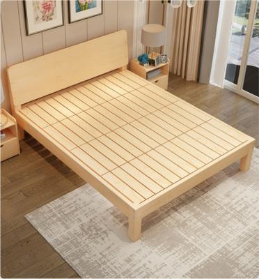 China Factory direct sale modern all single double bed solid wood simple modern economic bed for sale