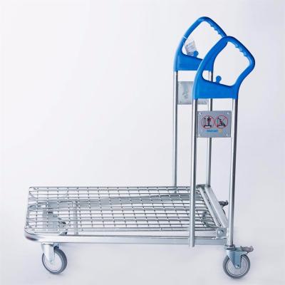 China Unfolding Metal Warehouse Cargo Cart For Transportation for sale