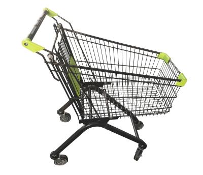 China Hot Unveiling Sale Powder Coating Supermarket Shopping Trolley Black Shopping Trolleys For A100 for sale