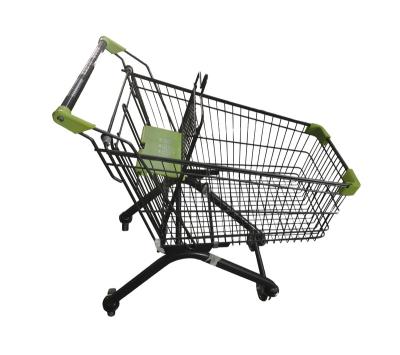 China High Quality Hot Unveiling Sale Powder Coating Supermarket Shopping Trolley Black Shopping Trolleys For A100 for sale