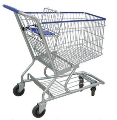 China Strolley and duarble 60 - 240L Galvanized Shopping Trolley Cart For America Style for sale