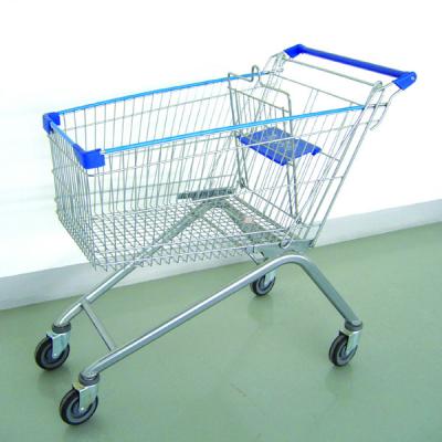 China Unveiling 100 Liter V Style Supermarket Shopping Cart For Super Mall for sale