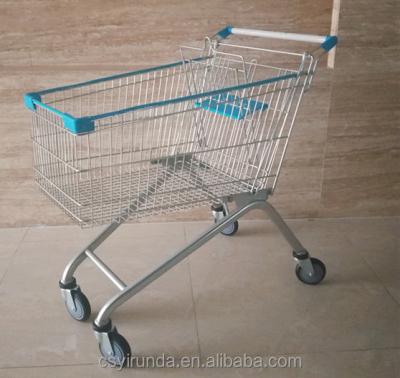 China Convenience 150 Liter Wheeled Supermarket Shopping Trolley With European Style for sale