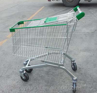 China Durable Cheap 110Liter Powder Coating Supermarket Shopping Trolley For Sale for sale