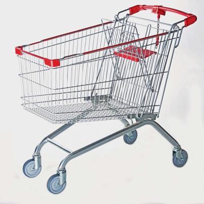 China Unfolding Heavy Duty Shopping Cart 180L For Super Market Grocery Cart for sale