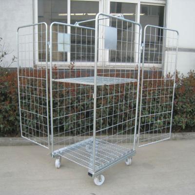 China Heavy Duty Logistic Center Roll Container Cage Trolley For Warehouse for sale