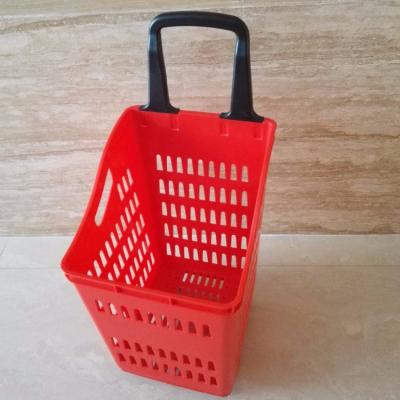 China Plastic Rolling Rolling Rolling Cart Supermarket Shopping Trolley With Wheels for sale