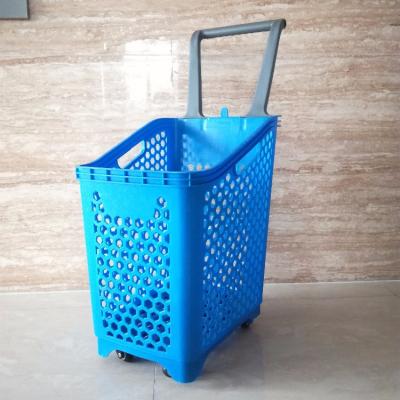 China Plastic CE and ISO Proved Plastic Wheeled Shopping Cart for Purchase for sale