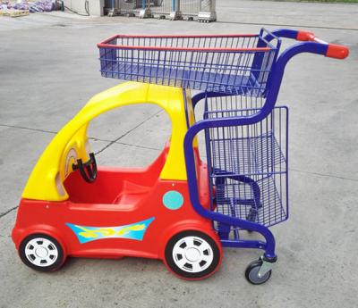 China Unfolding Plastic And Metal Child Supermarket Trolley Trolley for sale