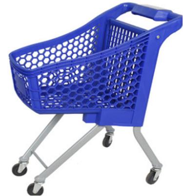 China Hot Kids Shopping Trolley Plastic Unveiling Sale Shopping Carts For Blue for sale