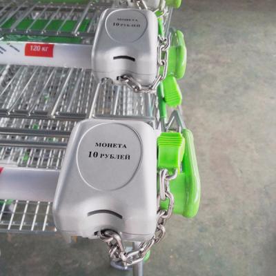 China Zinc Alloy Unfolding Coin Locks For Shopping Trolleys With Your Coins for sale