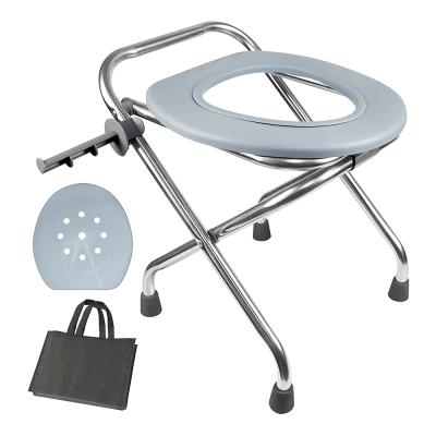 China Portable & Portable Folding Toilet Folding Toilet Stainless Steel Camping Portable Toilet Seat for sale