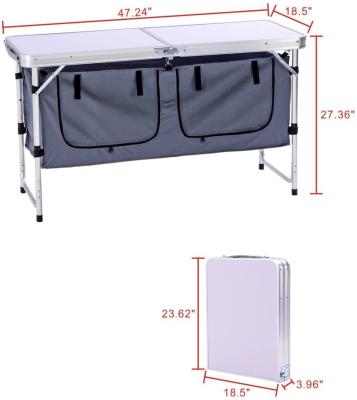 China Portable & Amazon hot sale light wood style folding foldable camping table with storage bag and carry bag for sale