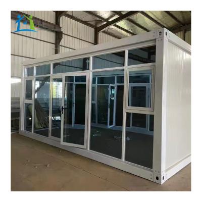 China Modern Customizable Glass Curtain Garden Office Prefab Steel Prefab Homes Luxury Hotel House Shipping Container Homes for sale