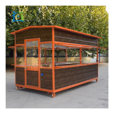 China Modern Shipping Professional Design With Wheel Portable Cafe Modified Prefab Modular Cafe Container Booth Kiosk House for sale