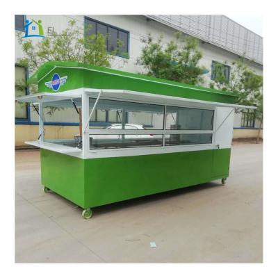 China Modern Cheap Mobile Restaurant Mobile Cafe Food Truck Food Cart Steel Panel Container Moving Buffet Modern Cart for sale