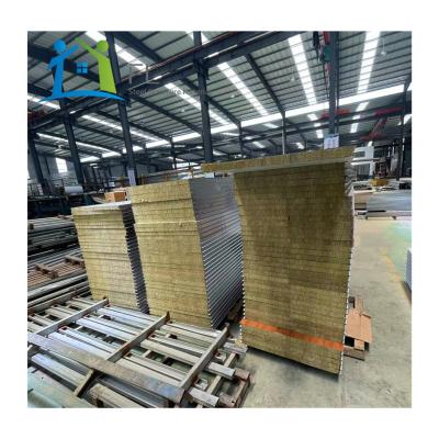 China Modern Container House Glass Rockwool Insulated De Construction Roof Wall Color Steel Metal Sandwich Panel Galvanized Panel for sale