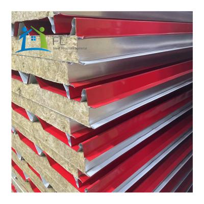 China Modern Factory Fireproofing Polyurethane Metal Wall Moisture Resistant Lightweight Corrugated Sandwich Insulated Siding Exterior Wall Panels for sale