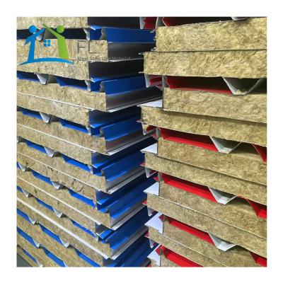 China Best Selling Modern Rated Corrugated A1 Grade Fire Insulation Roof Panel Rock Wool Sandwich Panel Corrugated Panel for sale