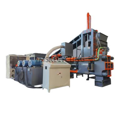 China Metal turning fully automatic horizontal hydraulic briquette press machine for aluminum, copper, steel and other metal for sale