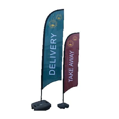 China Dye Sublimation Printing High Quality Flying Shark Blade Windchaser Beach Feather Flag Waving Banner For Advertising And Display for sale