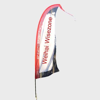 China Weihai Wisezone Carbon Design Event Design Single Flag Compound Outdoor Wind 15 Feet Banner Flag Printing 470cm Swing Banner Pole Full Color for sale