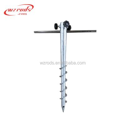 China Professional Health Care Institutes Weihai Wisezone Factory Direct Supply Screw Spike Standing Base For Flying Banner for sale