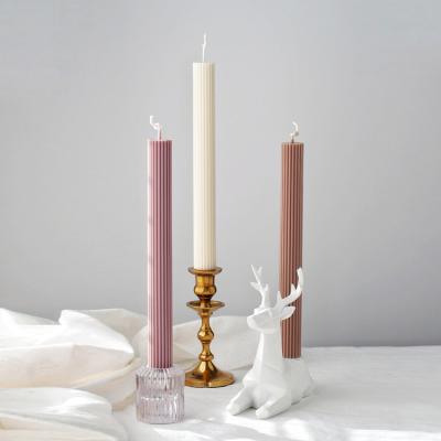 China Luxury Soybean Candle Pillar Flameless Candle Aromatherapy Scented Handmade Custom Long Stick For Home Decoration for sale