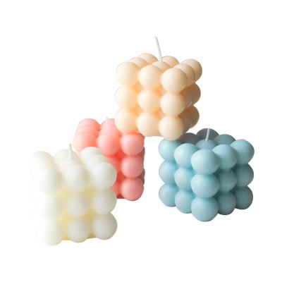 China Morden Private Label Custom Scented Square Bubble Candles For Home Decoration for sale