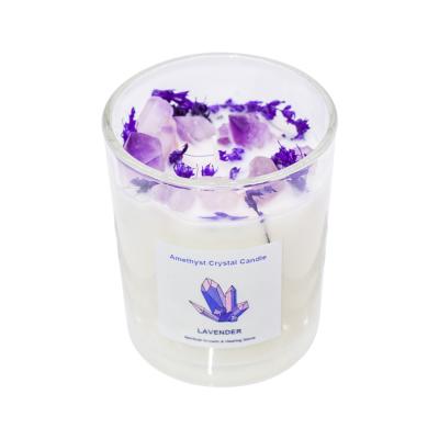 China Birthdays Amethyst Candle with Lavender Essential Oil for Gift for sale