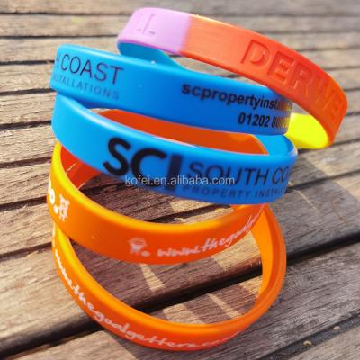 China Waterproof Custom Logo Silicone Wristband Rubber Wrist Bands Silicon Wristband for sale