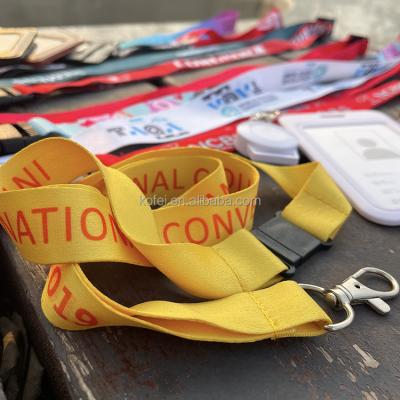 China Kofei Hot Selling Custom Made ID Card Badge Holder Neck Strap Lanyard Polyester Logo Lanyard Printed Polyester Sublimation Hot Rope for sale