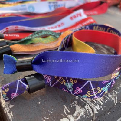 China Hot Fashionable Kofei 2023 Promote Heat Transfer Printed RPET Wristbands For Activity Entrance Ticket for sale