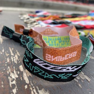 China Fashionable Kofei festival party polyester wristband /woven wristband /woven custom transfer printed wristband for sale