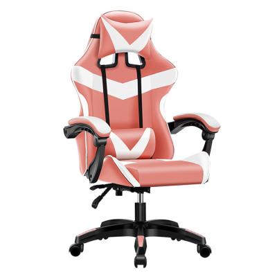 China Light Adjustable Home Gamer RGB Gaming Chair Pink (Height) Ergonomic Computer Gaming Chair With Massage for sale