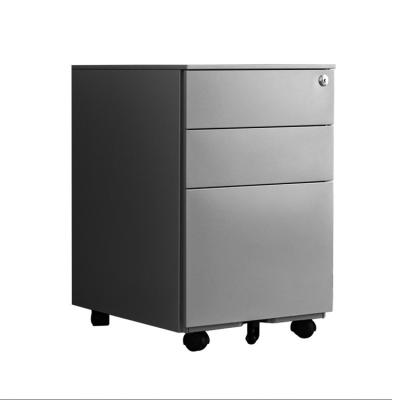 China Modern Movable Equipment 3 Drawer Filing Cabinet Vertical Mobile Office File Cabinet With Pedestal for sale